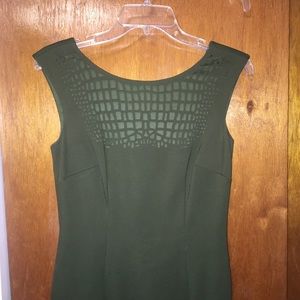 NWOT Tahari Olive Green Cutout Sheath Dress